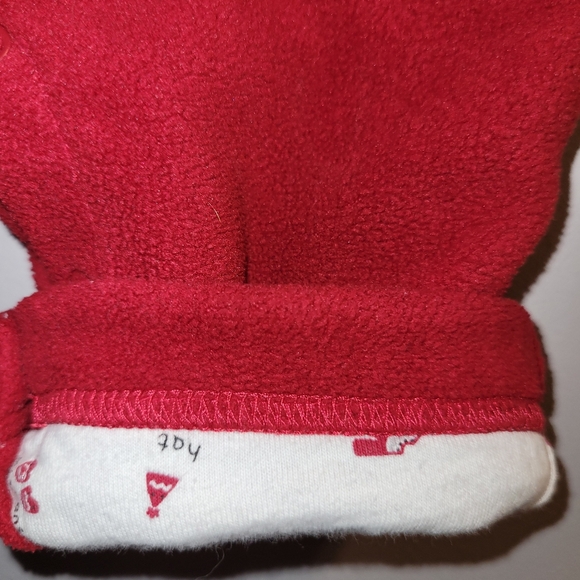 Vintage Gymboree Holiday Magic Unisex Red Fleece Overalls 0-3 Months Boys Girls - Picture 3 of 7